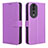 Leather Case Stands Flip Cover Holder BY1 for Huawei Honor 80 5G Purple