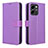 Leather Case Stands Flip Cover Holder BY1 for Huawei Honor 80 SE 5G Purple