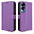 Leather Case Stands Flip Cover Holder BY1 for Huawei Honor 90 Lite 5G Purple