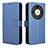 Leather Case Stands Flip Cover Holder BY1 for Huawei Honor Magic6 Lite 5G Blue