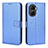 Leather Case Stands Flip Cover Holder BY1 for Huawei Honor X40i 5G Blue