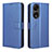 Leather Case Stands Flip Cover Holder BY1 for Huawei Honor X5 Plus Blue