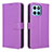 Leather Case Stands Flip Cover Holder BY1 for Huawei Honor X6 5G Purple