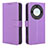 Leather Case Stands Flip Cover Holder BY1 for Huawei Honor X9a 5G Purple