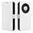 Leather Case Stands Flip Cover Holder BY1 for Huawei Honor X9b 5G White