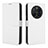 Leather Case Stands Flip Cover Holder BY1 for Huawei Mate 50 Pro White