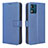 Leather Case Stands Flip Cover Holder BY1 for Motorola Moto E13 Blue