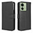 Leather Case Stands Flip Cover Holder BY1 for Motorola Moto Edge (2023) 5G Black