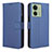Leather Case Stands Flip Cover Holder BY1 for Motorola Moto Edge (2023) 5G Blue