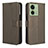 Leather Case Stands Flip Cover Holder BY1 for Motorola Moto Edge (2023) 5G Brown