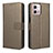 Leather Case Stands Flip Cover Holder BY1 for Motorola Moto G Stylus (2023) 5G Brown