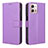 Leather Case Stands Flip Cover Holder BY1 for Motorola Moto G Stylus (2023) 5G Purple