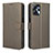 Leather Case Stands Flip Cover Holder BY1 for Motorola Moto G13 Brown