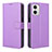 Leather Case Stands Flip Cover Holder BY1 for Motorola Moto G53 5G Purple