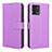 Leather Case Stands Flip Cover Holder BY1 for Motorola Moto G72 Purple