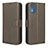 Leather Case Stands Flip Cover Holder BY1 for Nokia C02