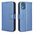 Leather Case Stands Flip Cover Holder BY1 for Nokia C02 Blue