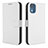 Leather Case Stands Flip Cover Holder BY1 for Nokia C02 White