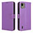 Leather Case Stands Flip Cover Holder BY1 for Nokia C110 Purple