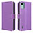 Leather Case Stands Flip Cover Holder BY1 for Nokia C12 Plus Purple