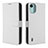 Leather Case Stands Flip Cover Holder BY1 for Nokia C12 Pro White