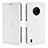 Leather Case Stands Flip Cover Holder BY1 for Nokia C200 White