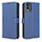 Leather Case Stands Flip Cover Holder BY1 for Nokia C210 Blue