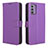 Leather Case Stands Flip Cover Holder BY1 for Nokia C300 Purple