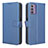 Leather Case Stands Flip Cover Holder BY1 for Nokia G42 5G Blue