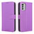 Leather Case Stands Flip Cover Holder BY1 for Nokia G60 5G Purple