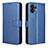 Leather Case Stands Flip Cover Holder BY1 for Nothing Phone 2 Blue