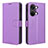 Leather Case Stands Flip Cover Holder BY1 for OnePlus Ace 2V 5G Purple