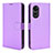 Leather Case Stands Flip Cover Holder BY1 for Oppo A18 Purple