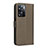 Leather Case Stands Flip Cover Holder BY1 for Oppo A57 4G Brown