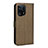 Leather Case Stands Flip Cover Holder BY1 for Oppo Find X5 5G Brown