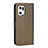 Leather Case Stands Flip Cover Holder BY1 for Oppo Find X5 Pro 5G Brown