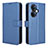 Leather Case Stands Flip Cover Holder BY1 for Oppo K11 5G Blue