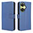 Leather Case Stands Flip Cover Holder BY1 for Oppo K11x 5G Blue