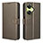 Leather Case Stands Flip Cover Holder BY1 for Oppo K11x 5G Brown