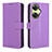 Leather Case Stands Flip Cover Holder BY1 for Oppo K11x 5G Purple