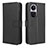 Leather Case Stands Flip Cover Holder BY1 for Oppo Reno10 Pro 5G Black