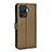 Leather Case Stands Flip Cover Holder BY1 for Oppo Reno5 Lite Brown