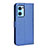 Leather Case Stands Flip Cover Holder BY1 for Oppo Reno7 5G Blue