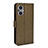 Leather Case Stands Flip Cover Holder BY1 for Oppo Reno8 Z 5G Brown