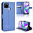 Leather Case Stands Flip Cover Holder BY1 for Realme C12 Blue