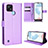 Leather Case Stands Flip Cover Holder BY1 for Realme C21 Purple