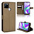 Leather Case Stands Flip Cover Holder BY1 for Realme C25S Brown