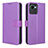 Leather Case Stands Flip Cover Holder BY1 for Realme C30s Purple