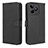 Leather Case Stands Flip Cover Holder BY1 for Realme C51 Black