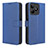 Leather Case Stands Flip Cover Holder BY1 for Realme C51 Blue